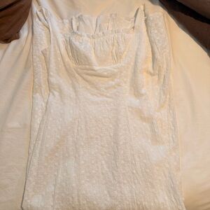 White Eyelet Ruffle Strap Sundress